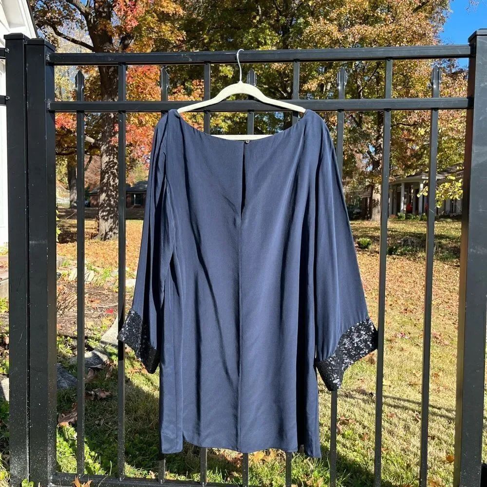 Elizabeth and James 100% Silk Sequin Shift Dress - Picture 11 of 12